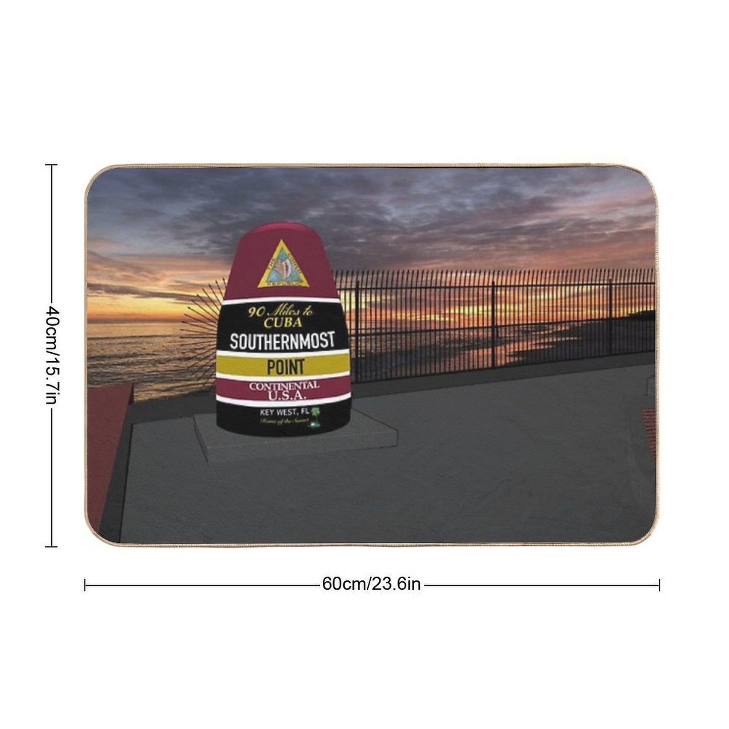 Southernmost Point at Sunset Durable Bath Mat