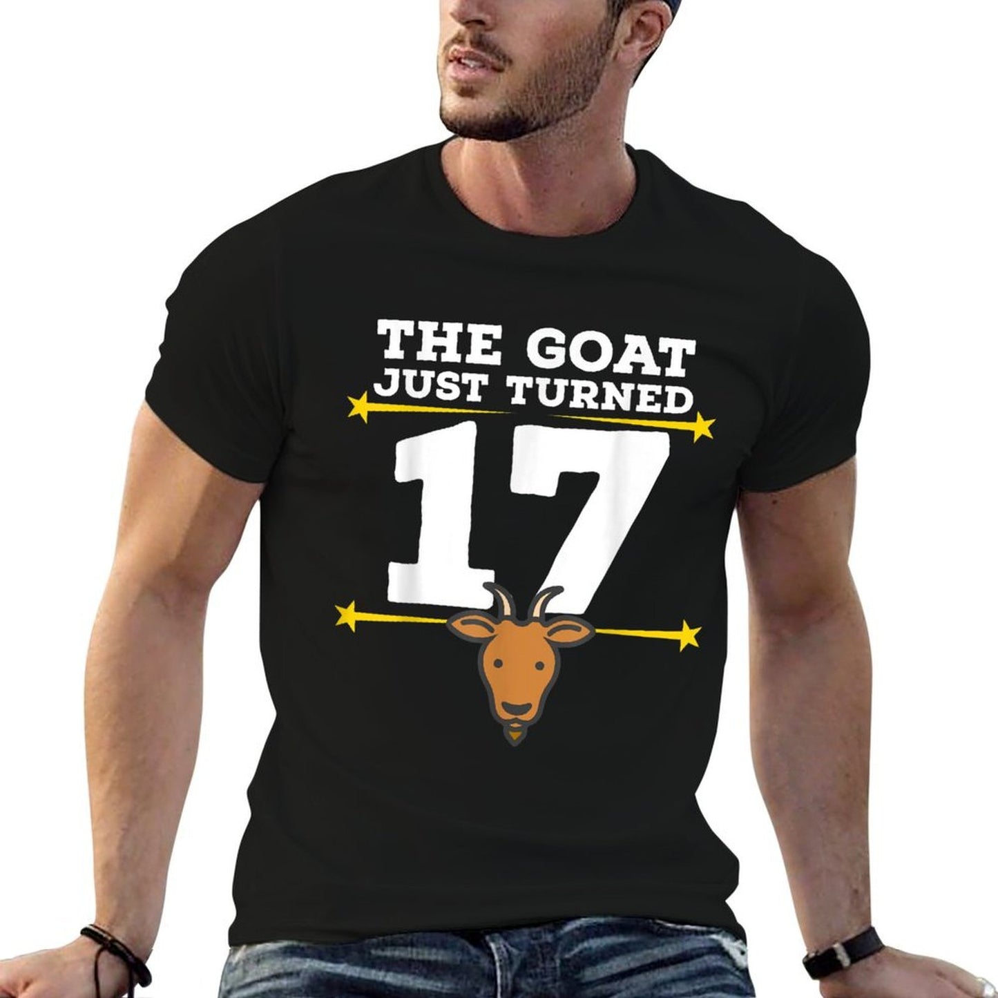 The Goat Just Turned 17 - 17th Birthday Goat Theme  High-quality Stitching T-Shirt