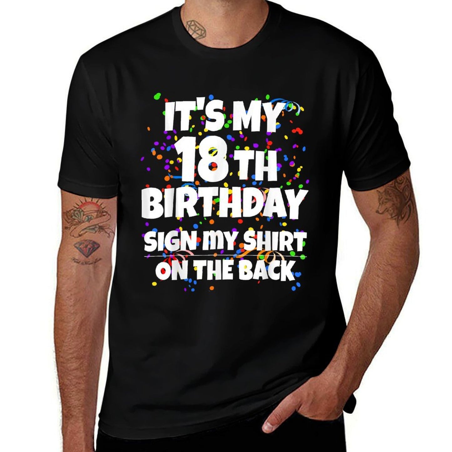 Its My 18th Birthday Sign My On The Back 18 Year Old  Heathered Texture T-Shirt