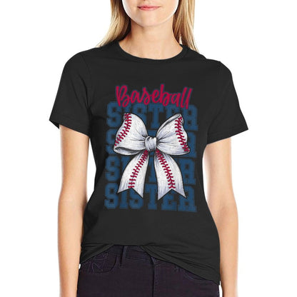 Baseball Sister Coquette Bow Biggest Fan Sport Lovers Girl  Soft T-Shirt