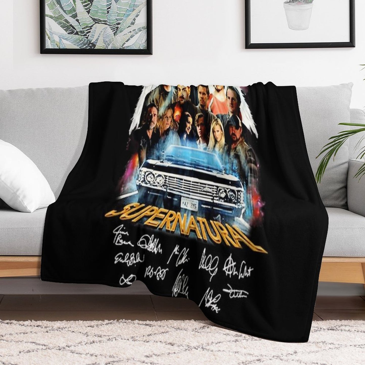 Supernatural Characters Machine-washable Throw Blanket