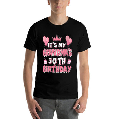 Womens Balloons It's My Grandma's 50th Birthday 1975 50 Years Old Comfortable T-Shirt