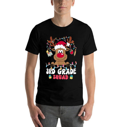 3rd Grade Squad Reindeer Christmas Third Grade Teacher Xmas  Summer-ready Fabric T-Shirt