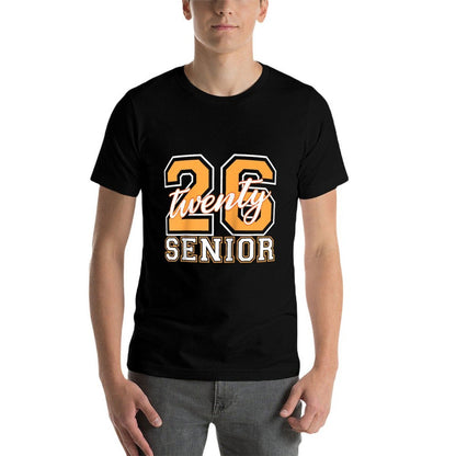 Senior Class 2026 Graduation Varsity Orange Letters Raglan Baseball  Polyester Blend T-Shirt