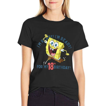 Nickelodeon SpongeBob SquarePants Ready For My 18th Birthday  Oversized Silhouette T-Shirt
