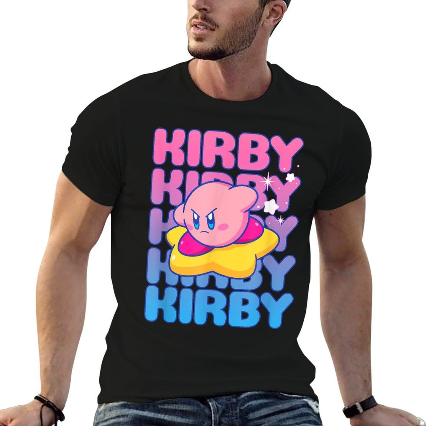 Kirby Nintendo Big Bubble Text Stack  Affordable Price T-Shirt
