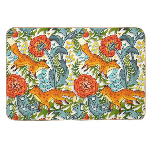 Art Nouveau Foxes  Non-Slip Bath Mat