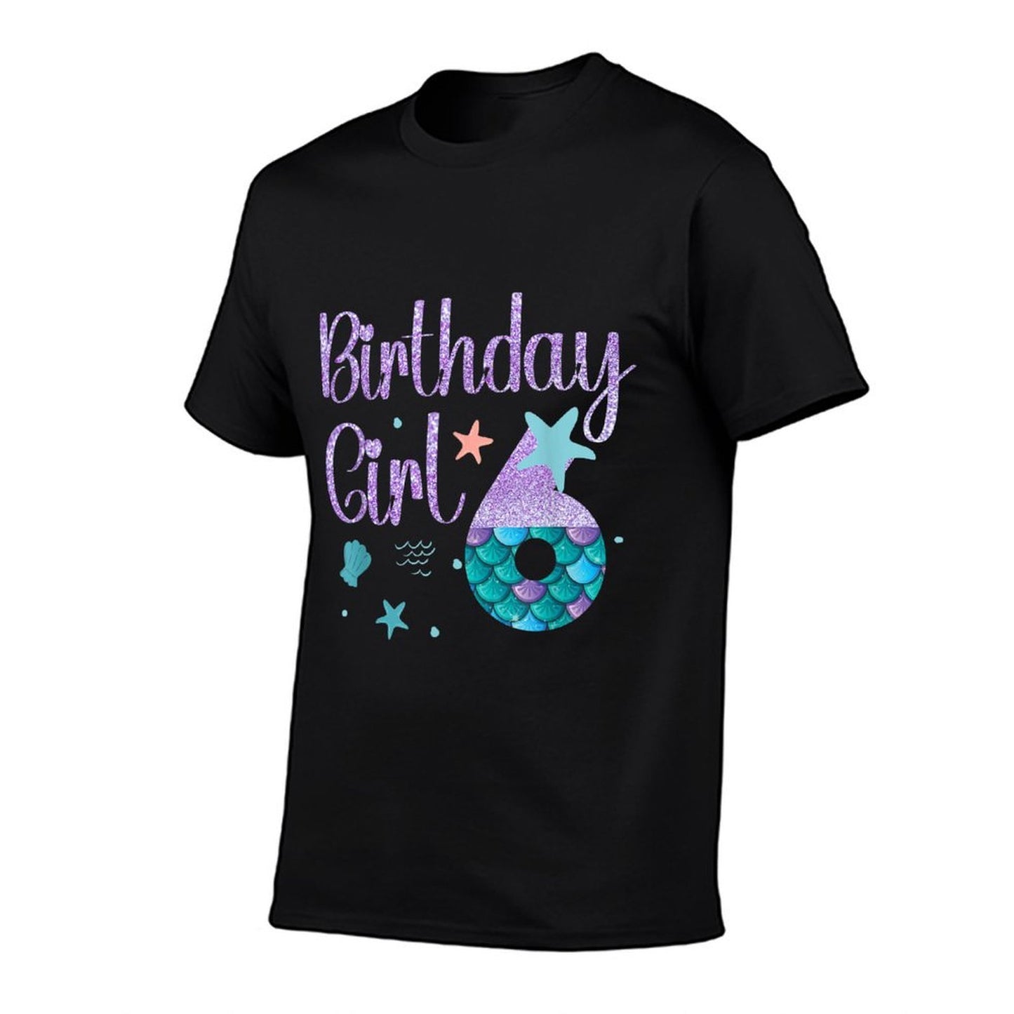 Mermaid Birthday Girl 6 Year Old Its My 6th Bday Mermaid  Cotton T-Shirt