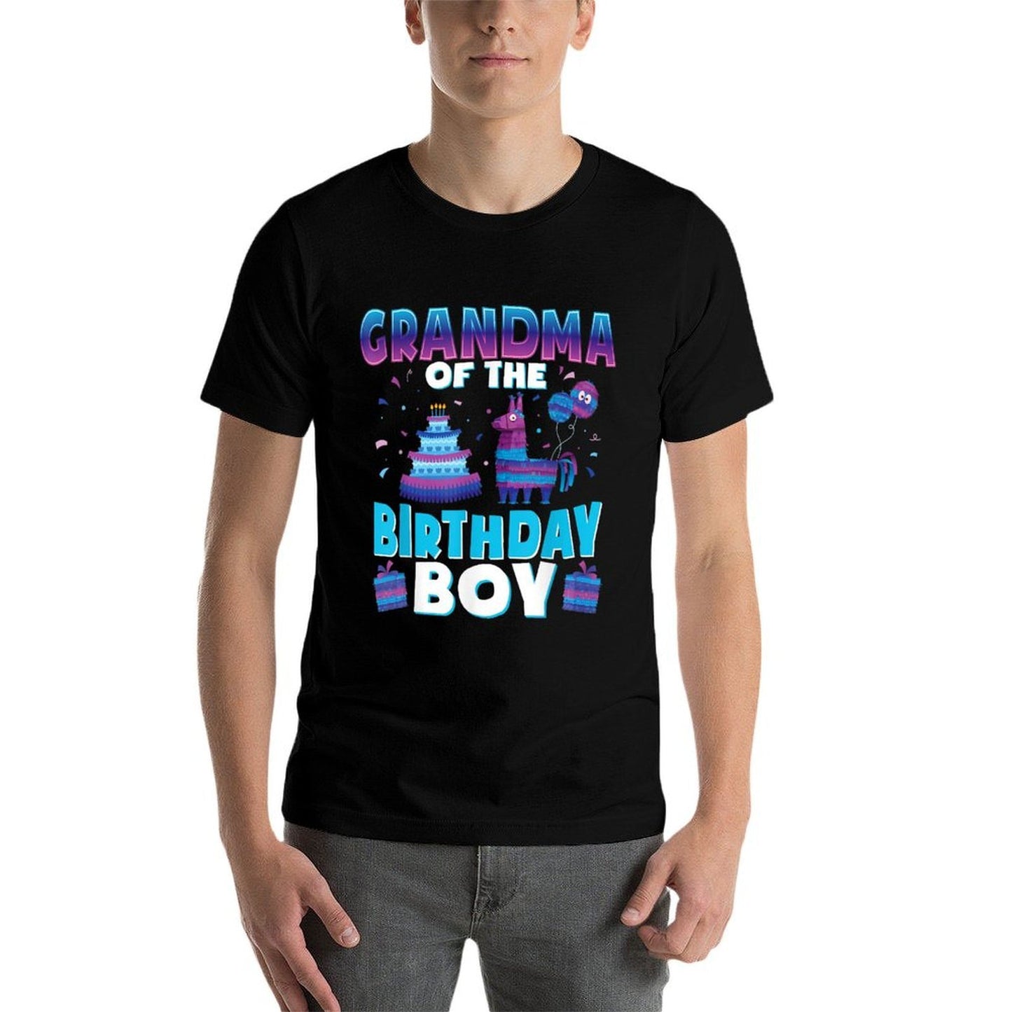 Grandma Birthday Boy Llama Pinata Party Matching Family  Versatile T-Shirt