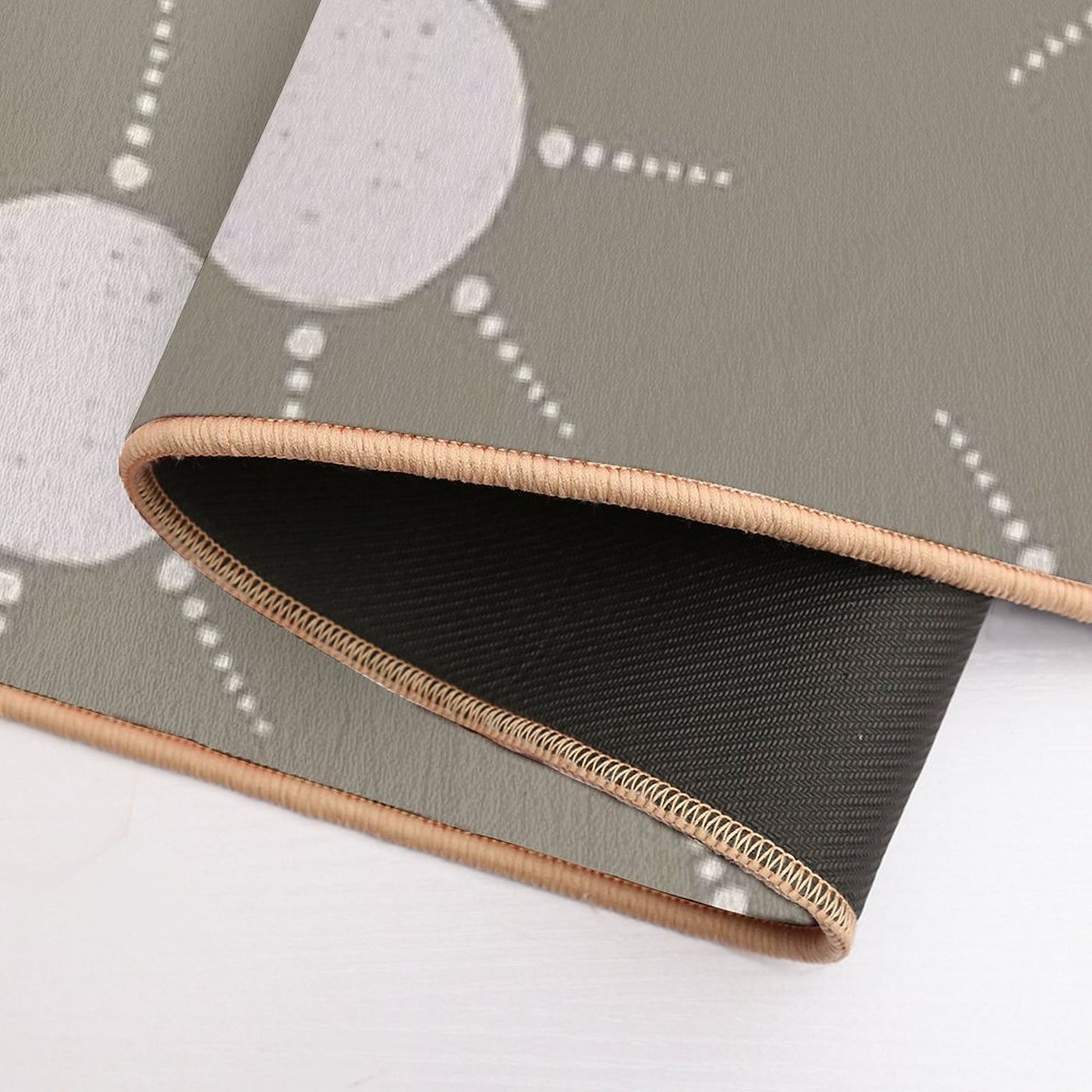 Pretty Polka Dots Sun Pattern Boho Aesthetic In Muted Colors Muted Green  Toxin-Free Bath Mat