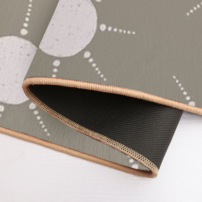 Pretty Polka Dots Sun Pattern Boho Aesthetic In Muted Colors Muted Green  Toxin-Free Bath Mat