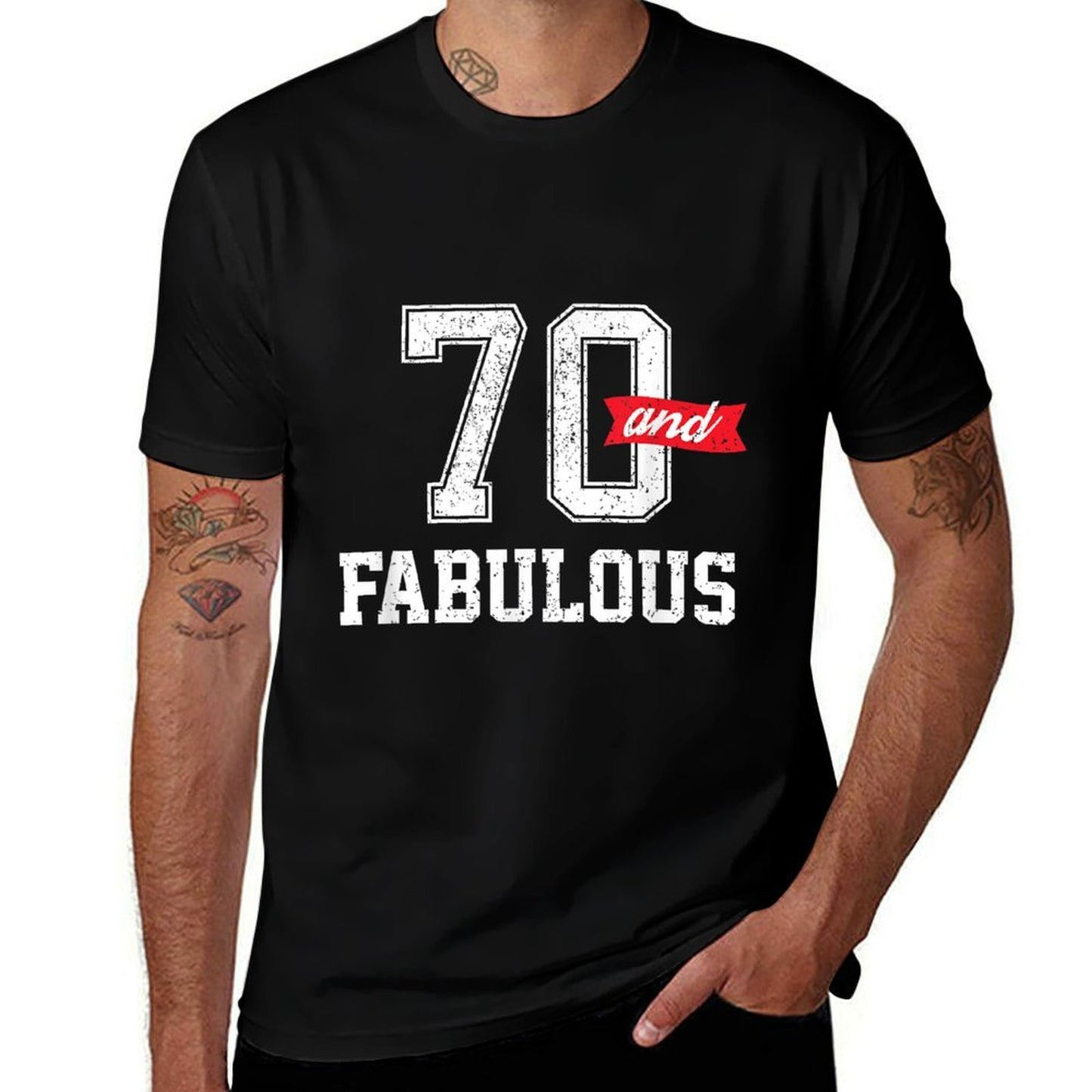 Mens 70th Birthday, 70 And Fabulous Sports Fans Gift  Moisture-wicking T-Shirt