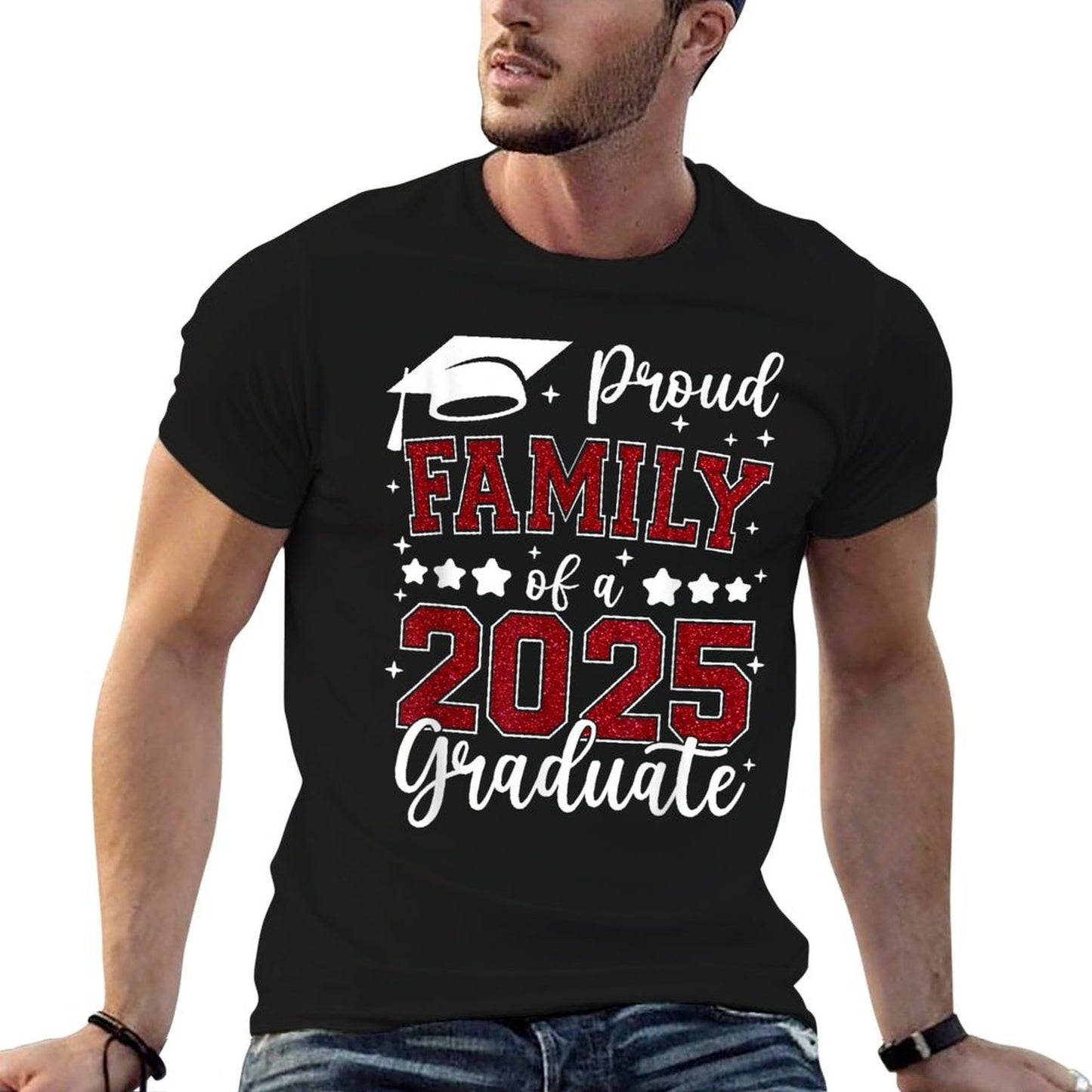 Proud Family Of 2025 Senior Graduate Graduation Family 2025  Durable T-Shirt