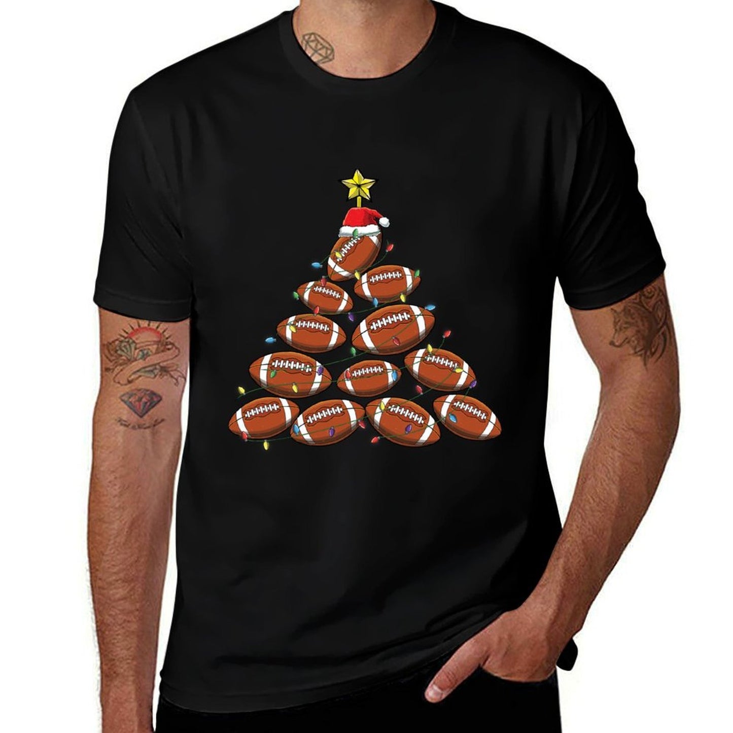 Funny Football Player Team Christmas Tree Boys Cute Gifts  Vintage-inspired T-Shirt
