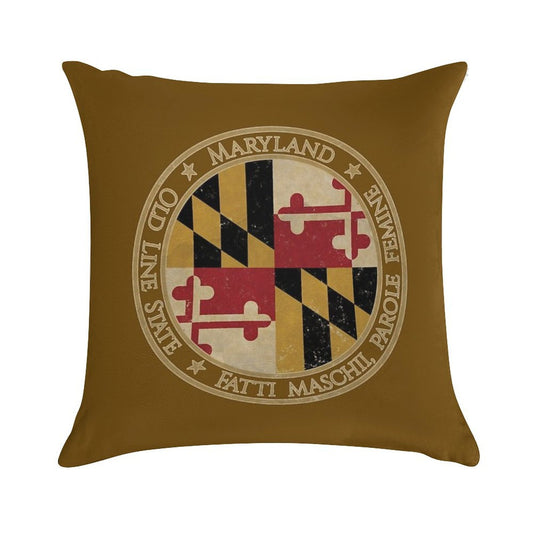 Vintage Maryland USA United States of America American State Flag Soft Decorative Cover Throw Pillow
