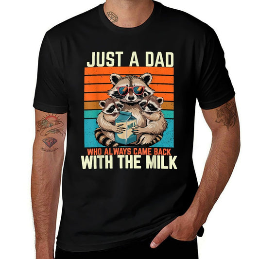Just A Dad Who Always Came Back With Milk  Oversized Silhouette T-Shirt