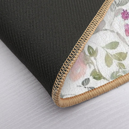 Floral Pattern in Watercolors  Slip-Resistant Bath Mat
