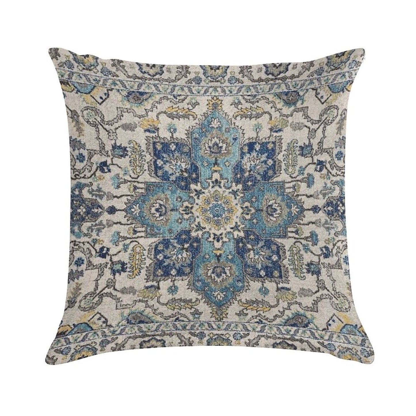 Persian Vintage Gray Blue Soft Shrink-Resistant Throw Pillow