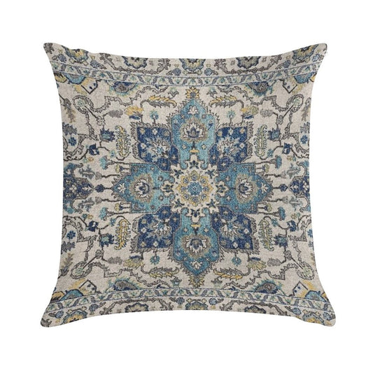 Persian Vintage Gray Blue Soft Shrink-Resistant Throw Pillow