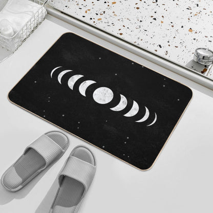 Moon Phase • Black & White  Eco-Friendly Bath Mat