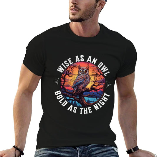 Wise As An Owl Bold As The Night Majestic Twilight Wisdom  Graphic-printed T-Shirt