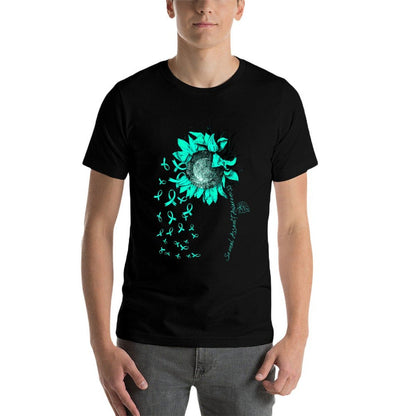 SEXUAL ASSAULT AWARENESS Sunflower Teal Ribbon  Tagless Design T-Shirt