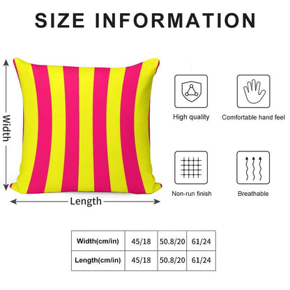 Bright Neon Pink And Yellow Vertical Cabana Tent Stripes Soft Multiple Sizes Throw Pillow