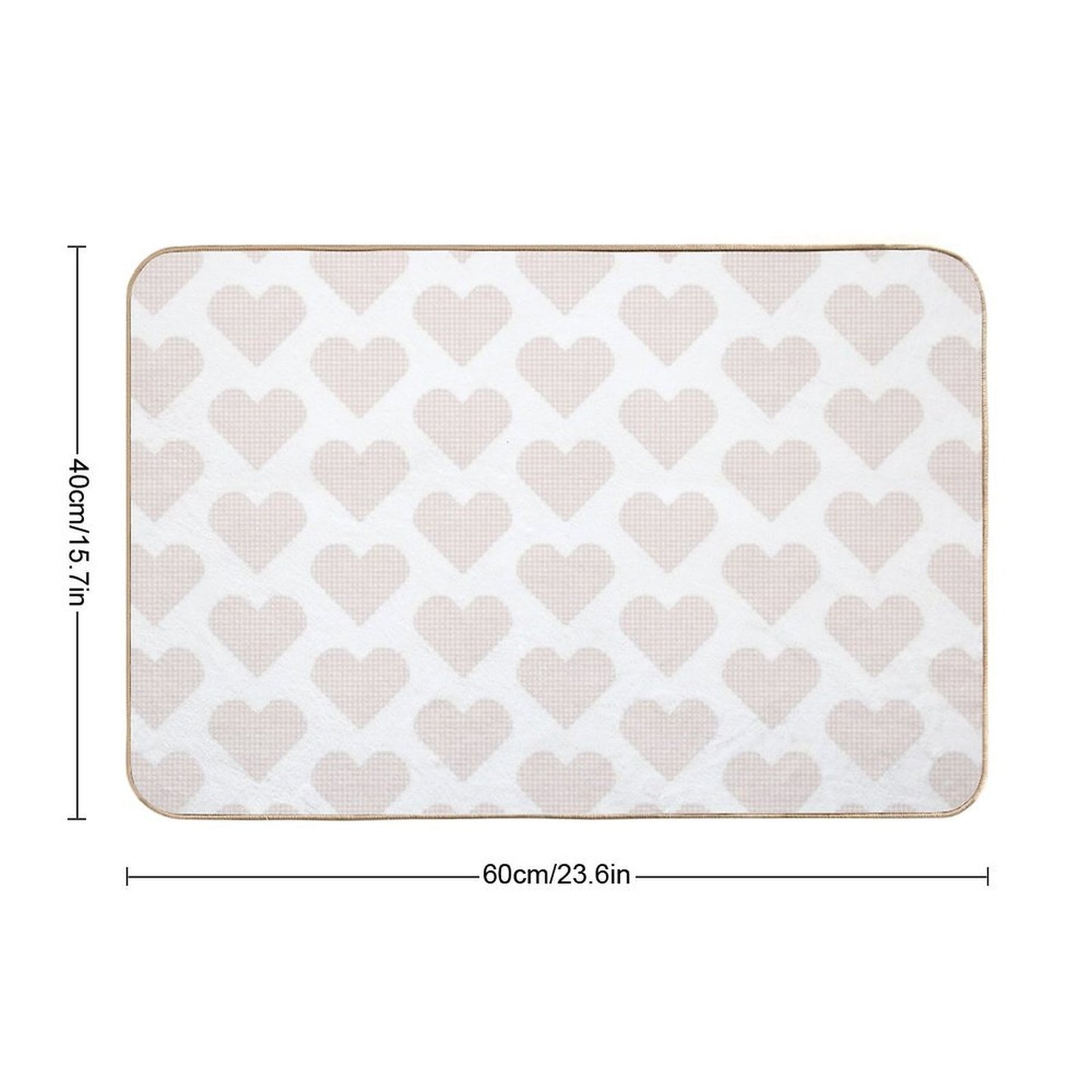 Coral Pink Heart Gingham Warmth  Pet-Safe Bath Mat