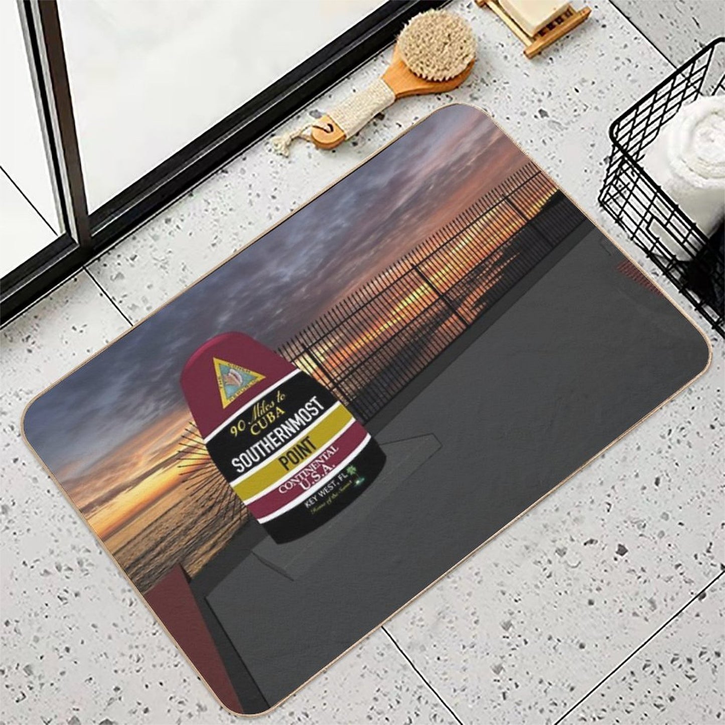 Southernmost Point at Sunset Durable Bath Mat