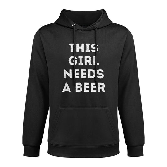 This Girl Needs A Beer Funny Drinking 21st Birthday Unisex Design Hoodie