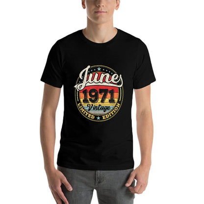 June 1971 50th Birthday Men Women Retro Vintage  Slim-fit Cut T-Shirt