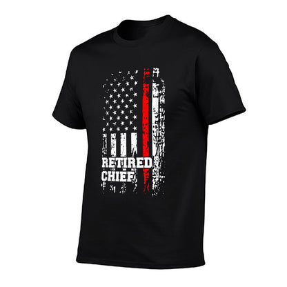 Retired Fire Chief Firefighter Rank Retirement Gift  Easy-care T-Shirt