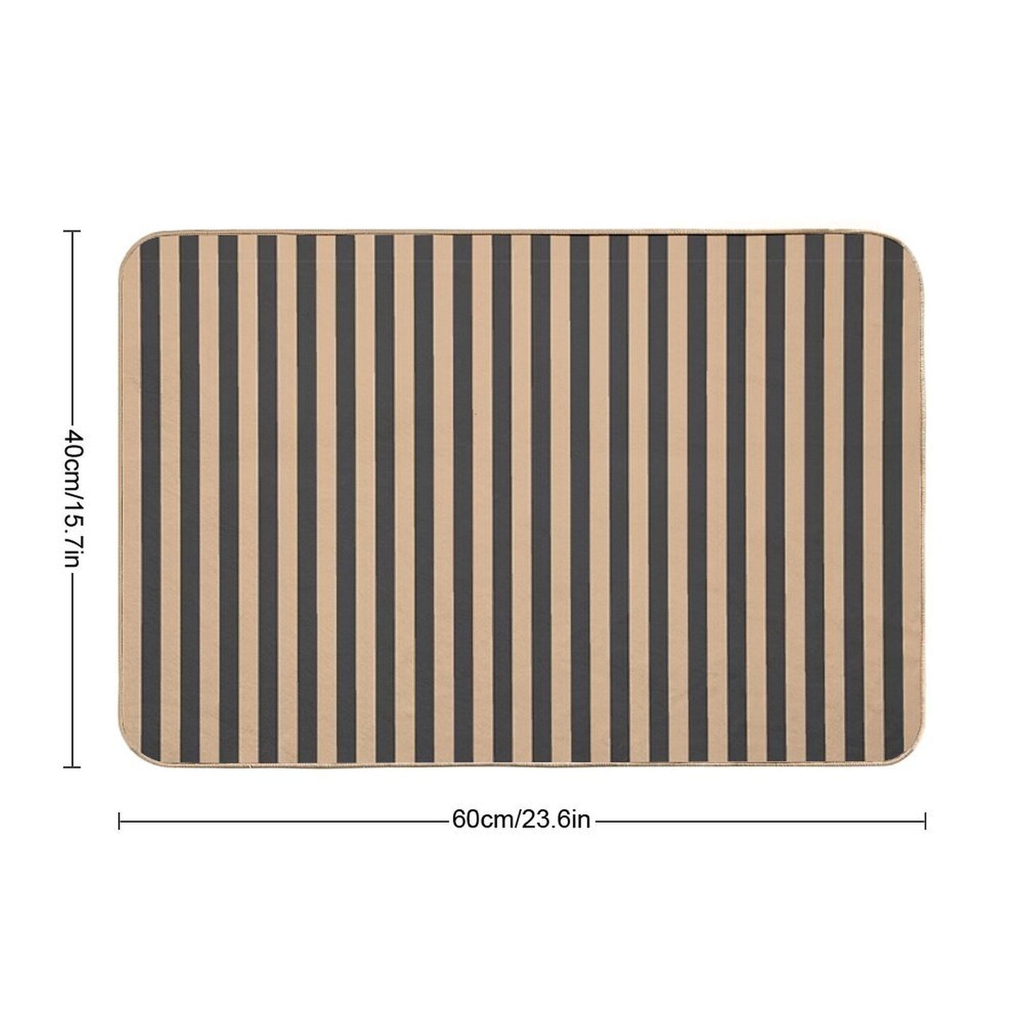 Black And Beige Stripped Pattern  Dirt-Trapping Bath Mat