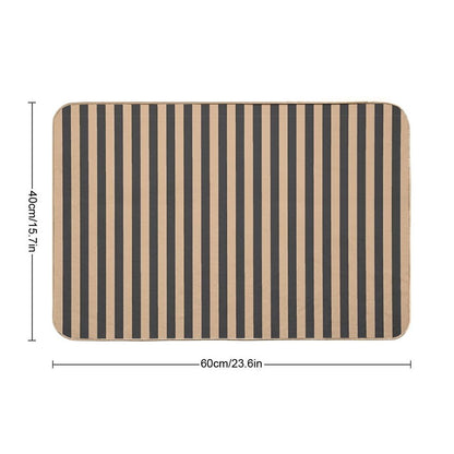Black And Beige Stripped Pattern  Dirt-Trapping Bath Mat