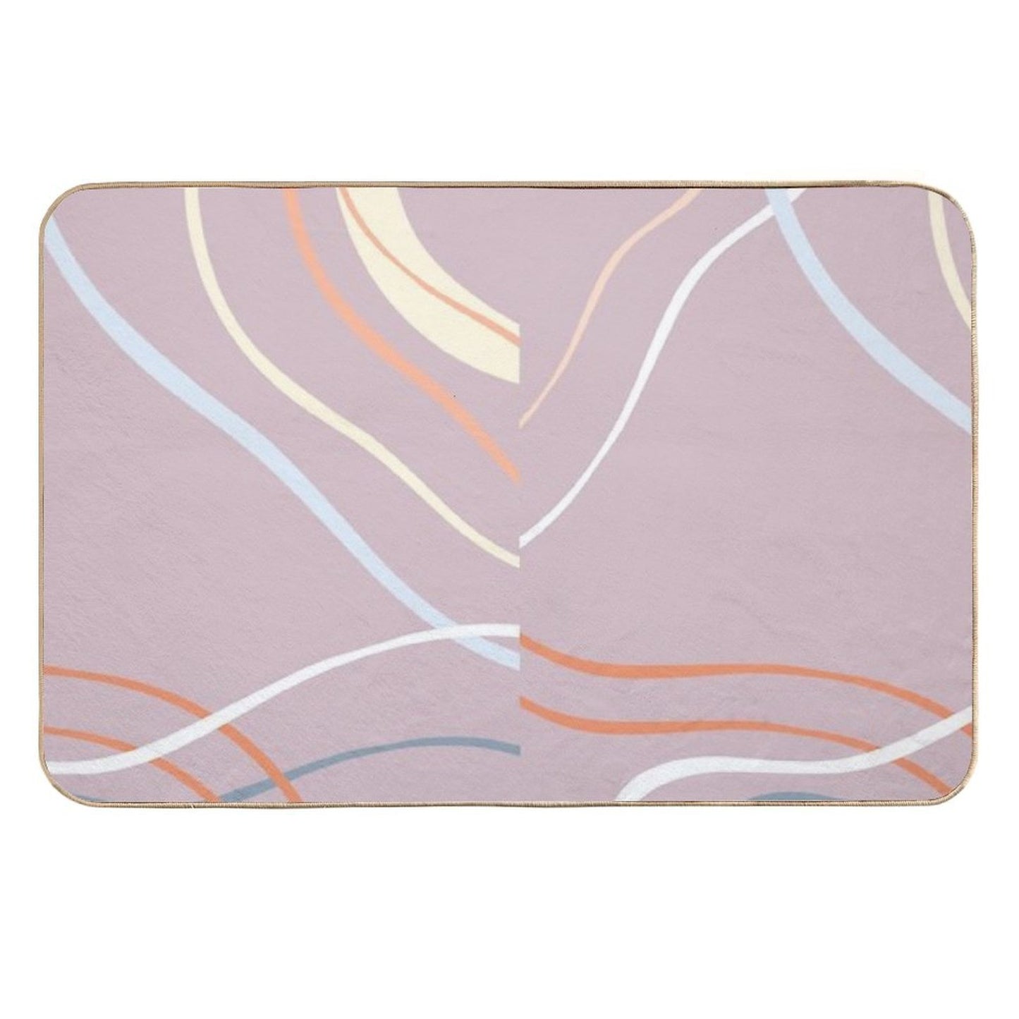 Mauve Abstract Lines  Anti-Trip Bath Mat
