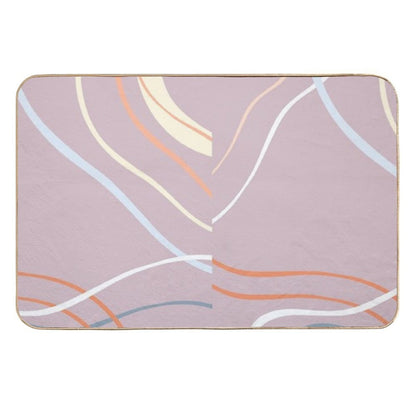 Mauve Abstract Lines  Anti-Trip Bath Mat