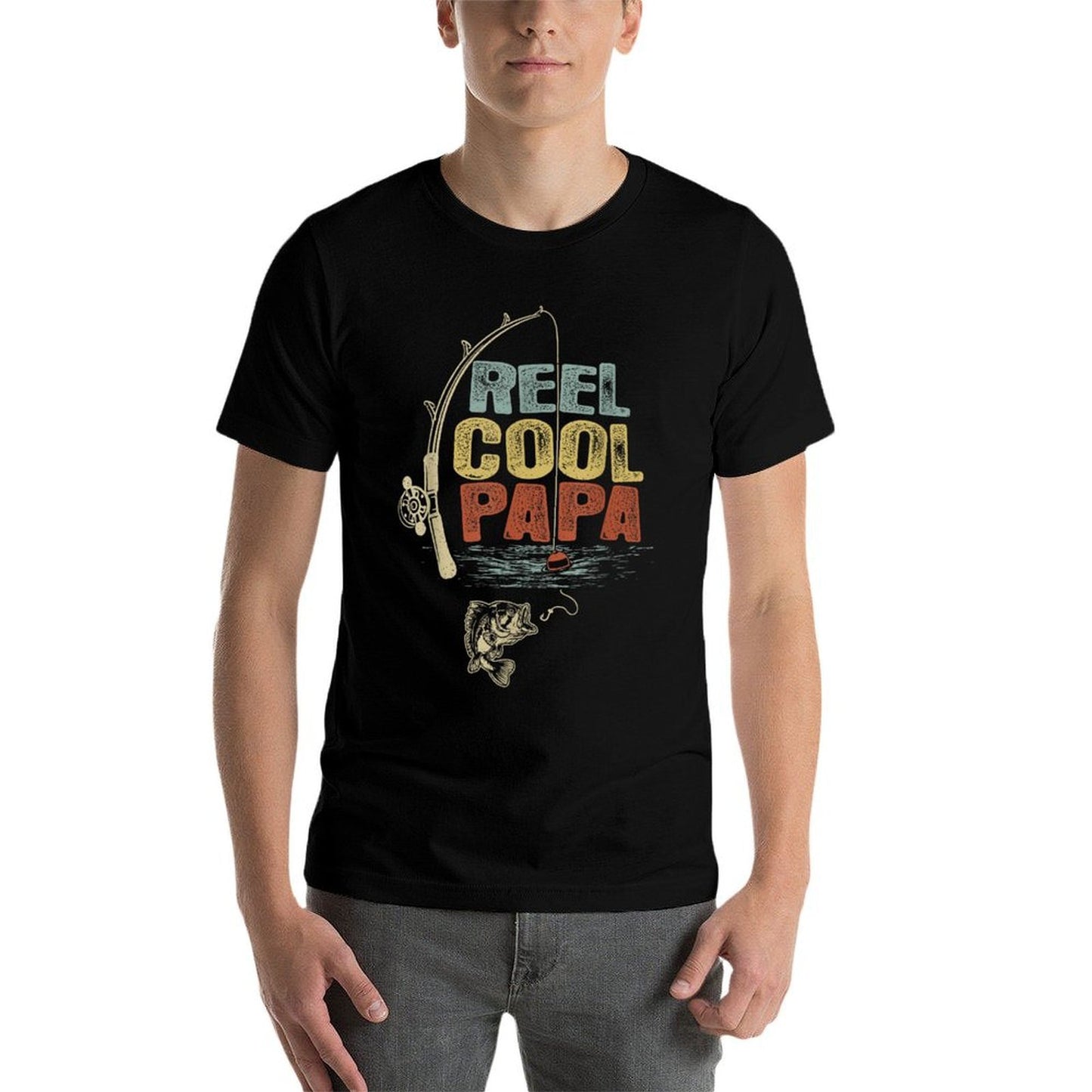 Funny Fisherman Vintage Reel Cool Papa  Stretchy T-Shirt