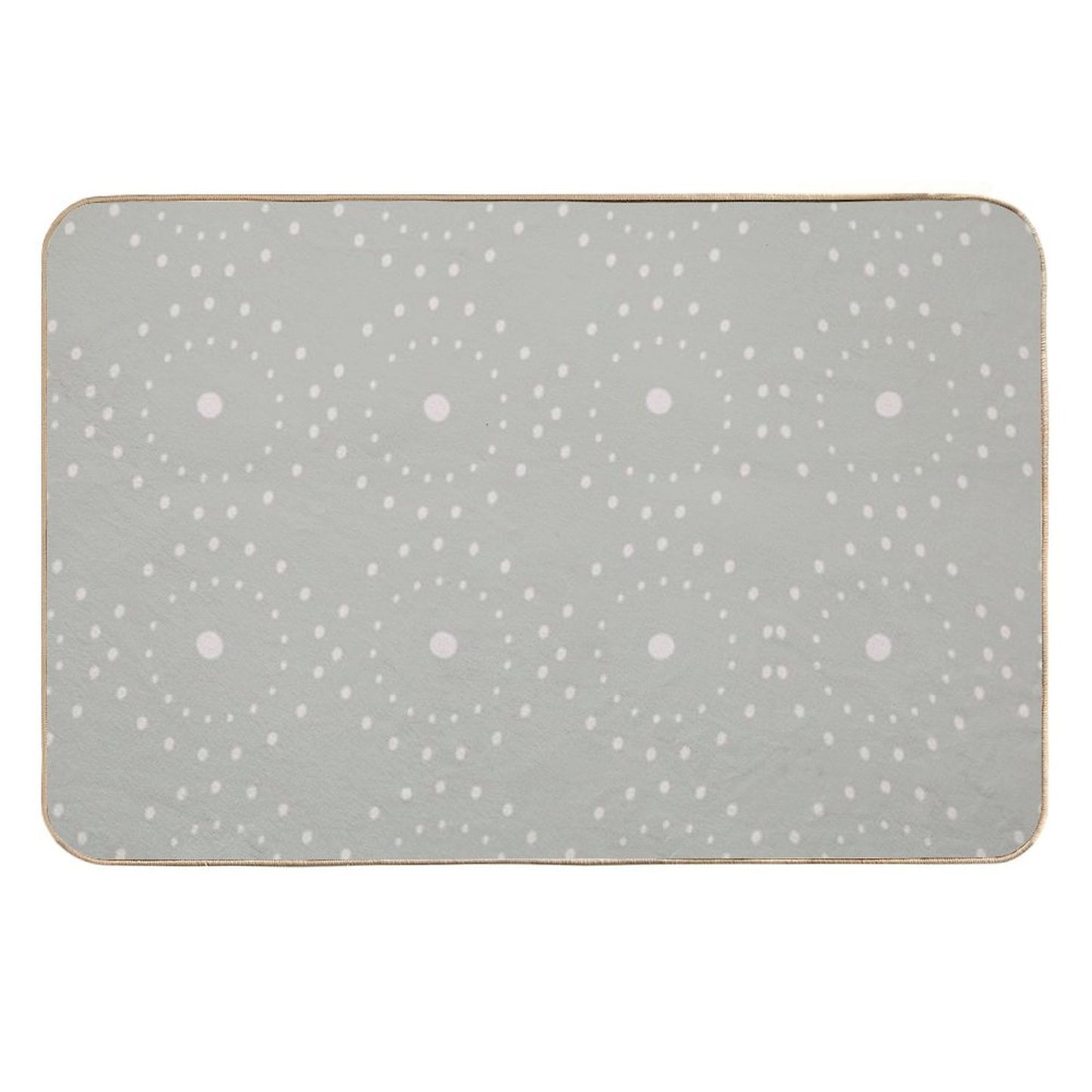 Cute Boho Minimalist Dotted Circles Design Pale Green  Long-Lasting Bath Mat
