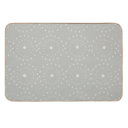 Cute Boho Minimalist Dotted Circles Design Pale Green  Long-Lasting Bath Mat