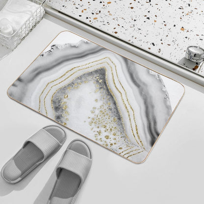 White Agate Gold Foil Glam #1 (Photo of Foil Only - Not Reflective)  Dirt-Trapping Bath Mat