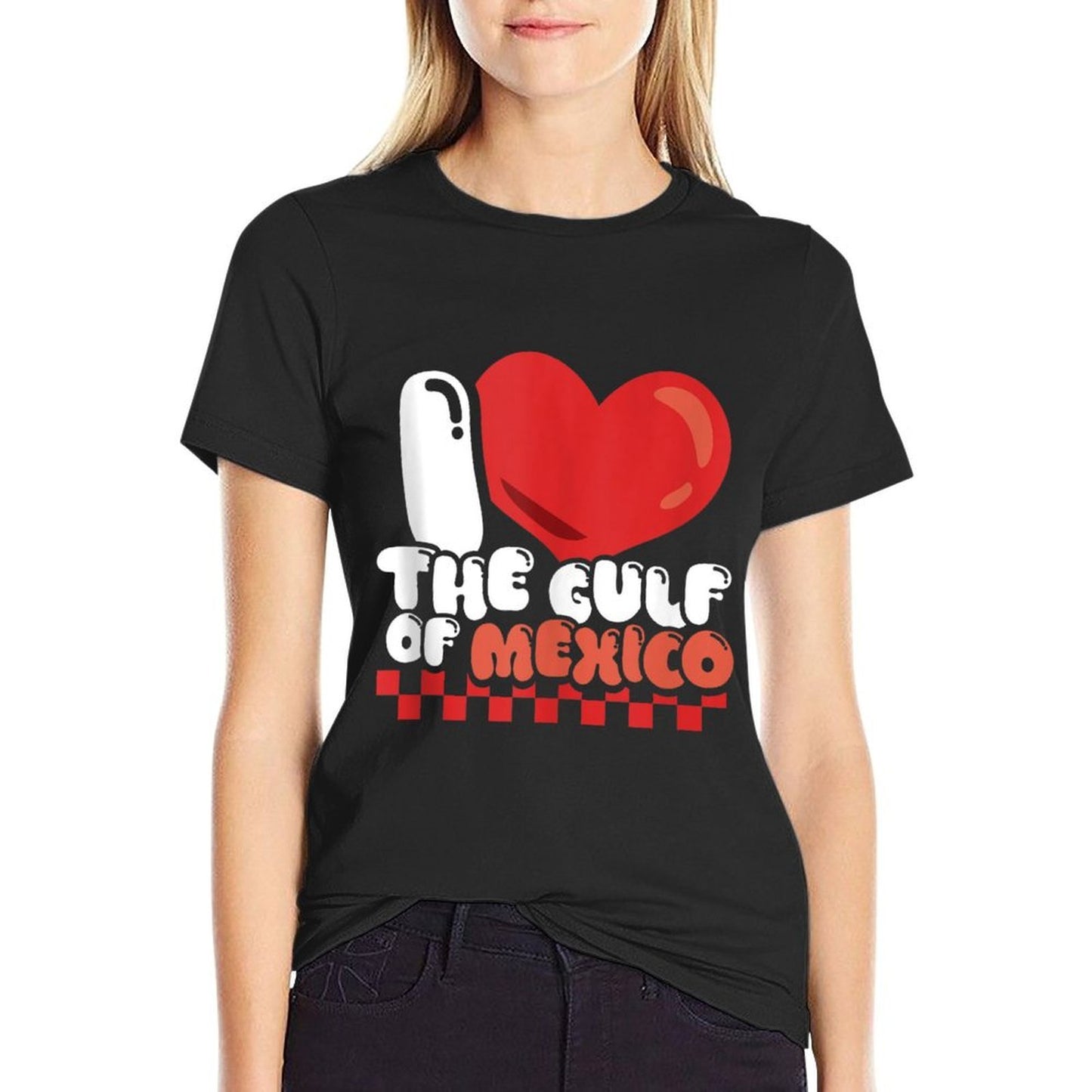 I Heart I Love The Gulf of Mexico USA America Meme Funny  High-quality Stitching T-Shirt