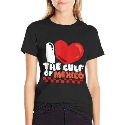 I Heart I Love The Gulf of Mexico USA America Meme Funny  High-quality Stitching T-Shirt