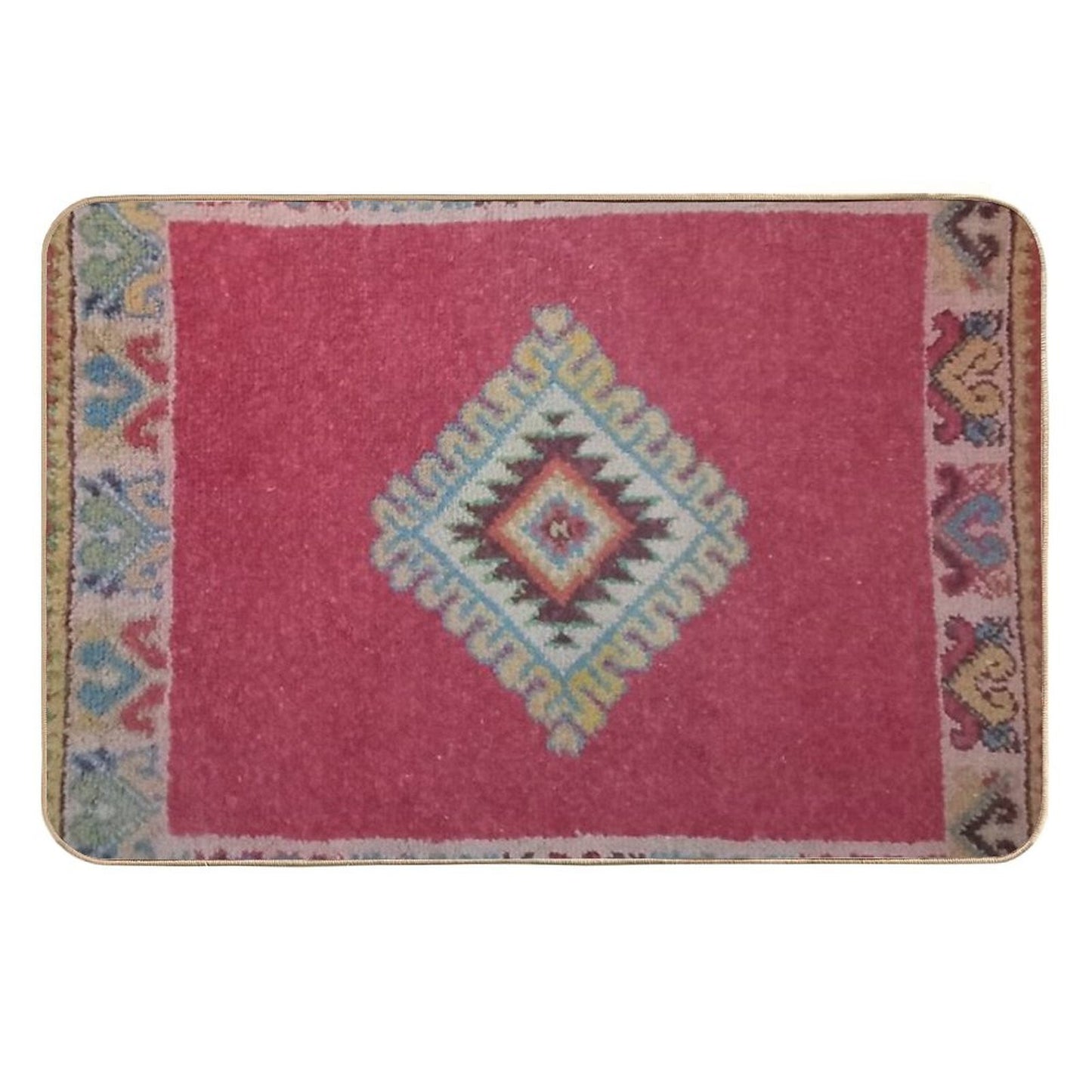 Vintage Moroccan Turkish Rug-Kelim Ethnic Woven Aztec Oriental  Carpet  Eco-Friendly Bath Mat