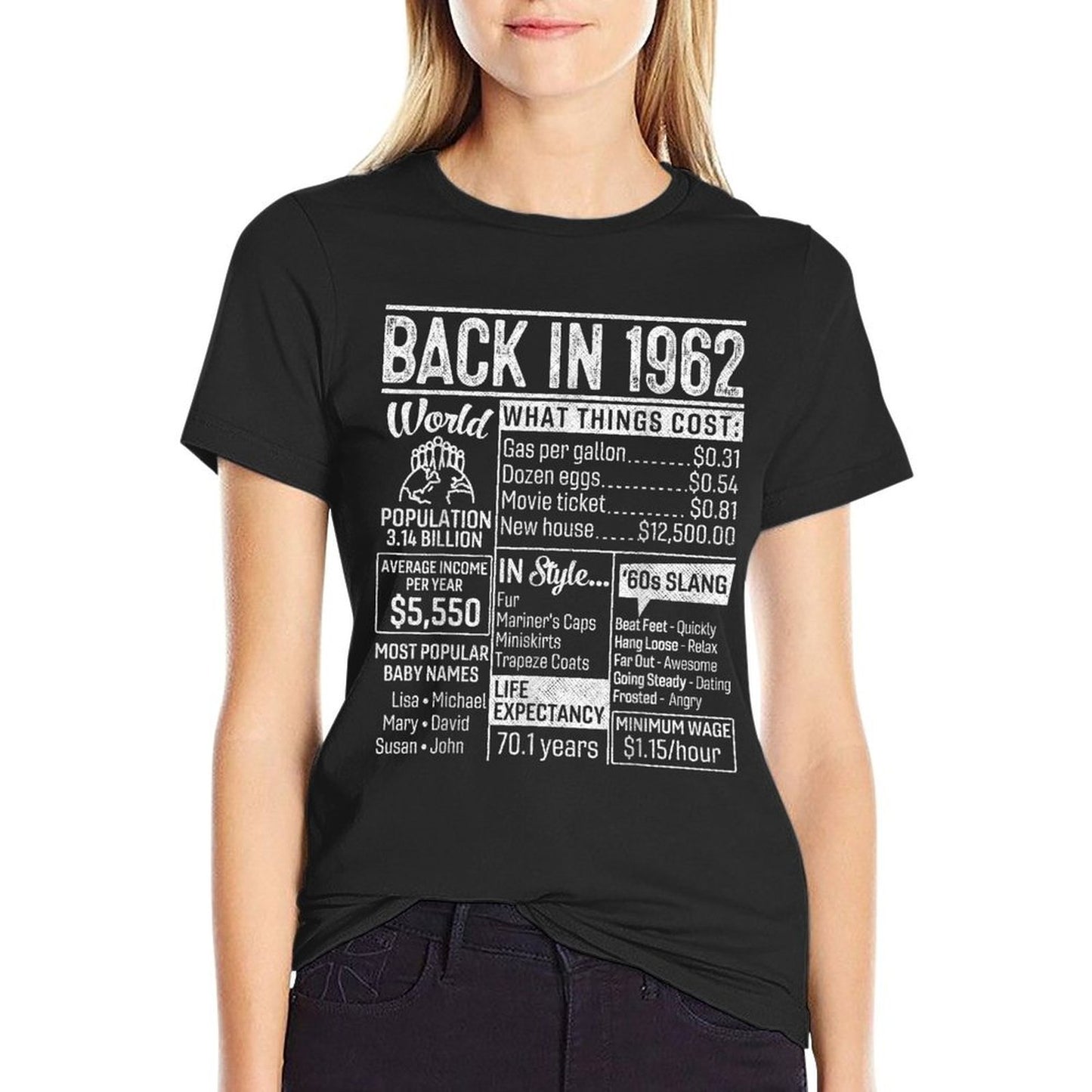 60 Year Old Gifts Back in 1962 Retro Poster 60th Birthday  Easy-care T-Shirt