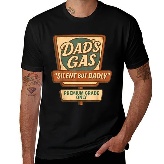 Silent But Dadly Funny Fathers Day Fart Dad Farting Vintage  Cotton T-Shirt