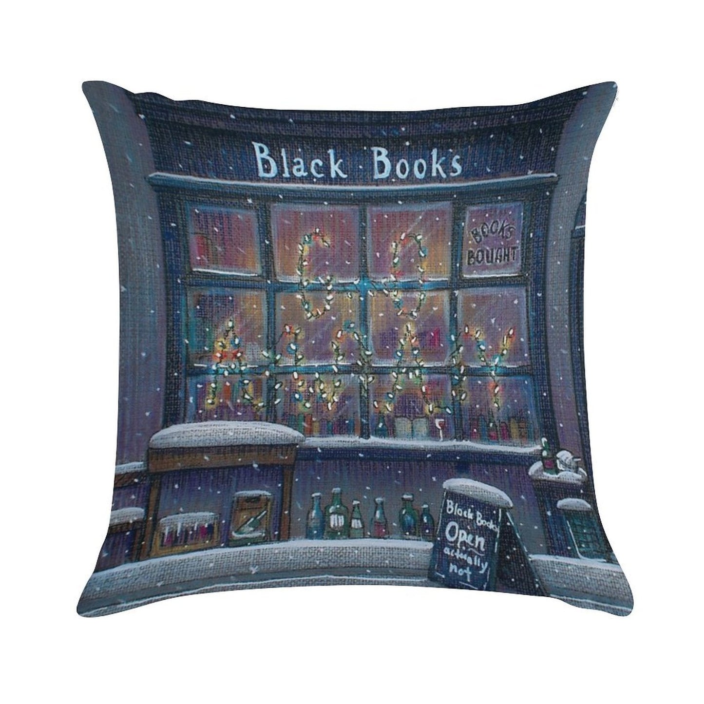 Black Books Christmas Soft Decorative Cover Throw Pillow