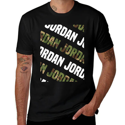 Jordan Camo Pattern Green Camouflage  Cotton T-Shirt