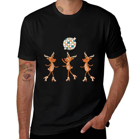 Reindeer Roller Skating Roller Skater Rollerskate Christmas  Classic T-Shirt