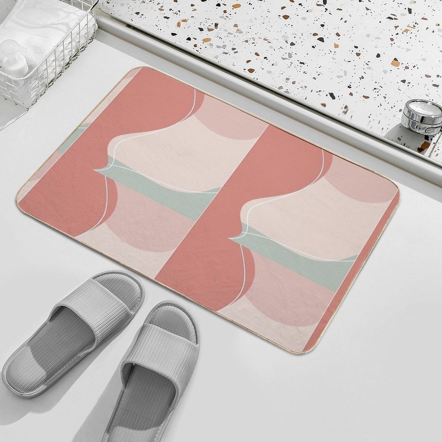 Positive And Happy  Repositionable Bath Mat