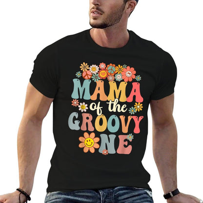 Retro Mama of Groovy One Matching Family 1st Birthday Party  Slim-fit Cut T-Shirt